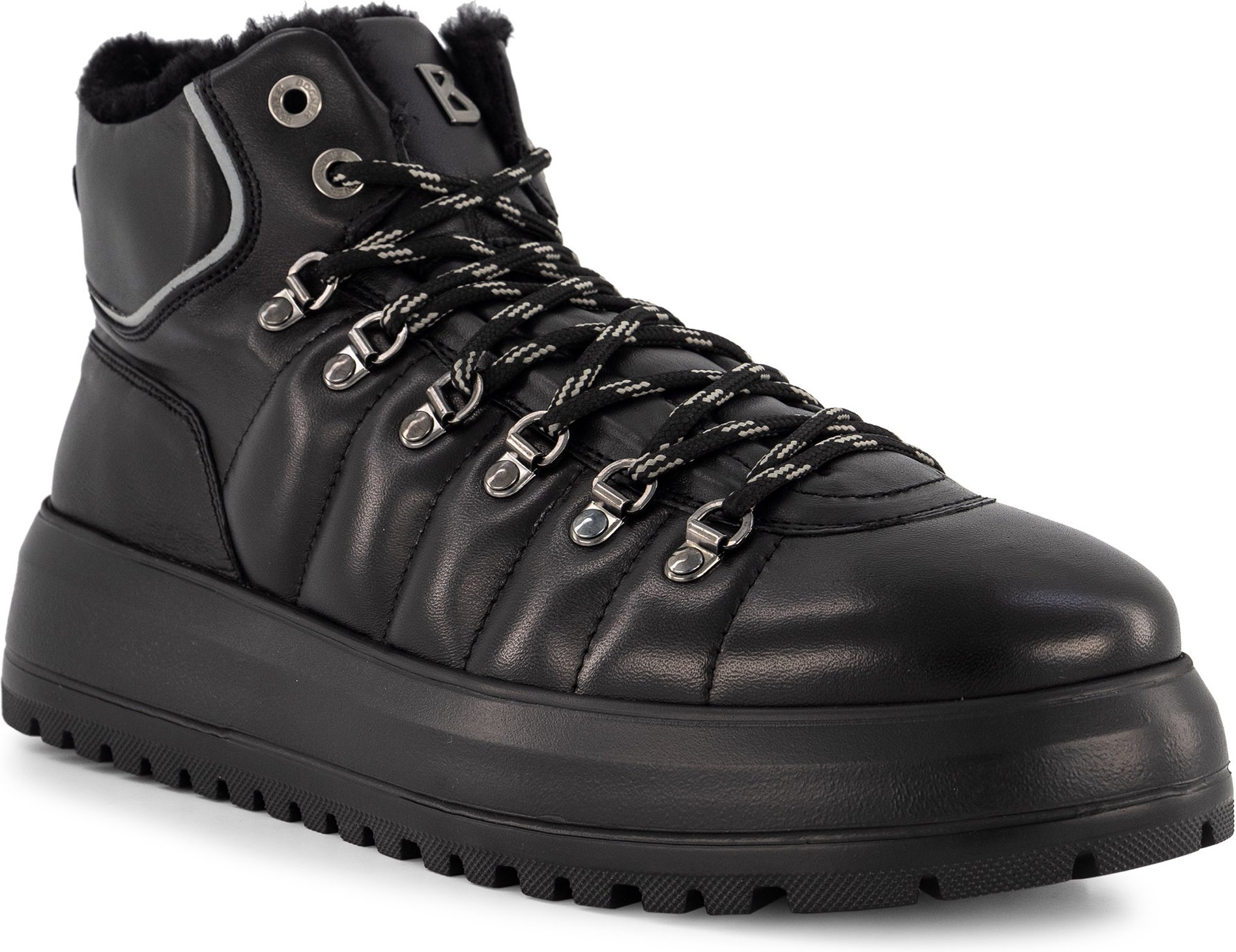 BOGNER Herren Schnürboots schwarz Glattleder