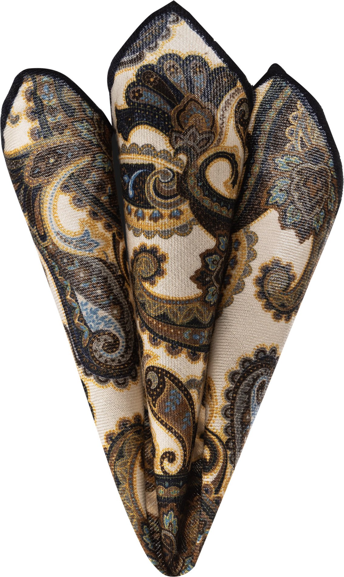 Ascot Herren Einstecktuch braun Woll-Stoff Gemustert