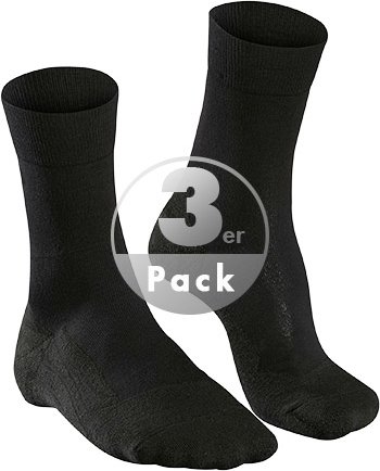 Thumbnail - Falke Herren Socken schwarz Baumwolle & Mix unifarben