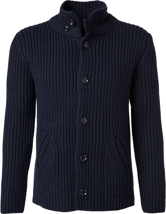 Thumbnail - DANIELE FIESOLI Herren Cardigan blau unifarben