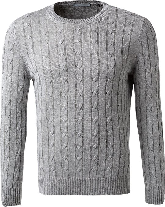 Thumbnail - Gran Sasso Herren Pullover grau unifarben