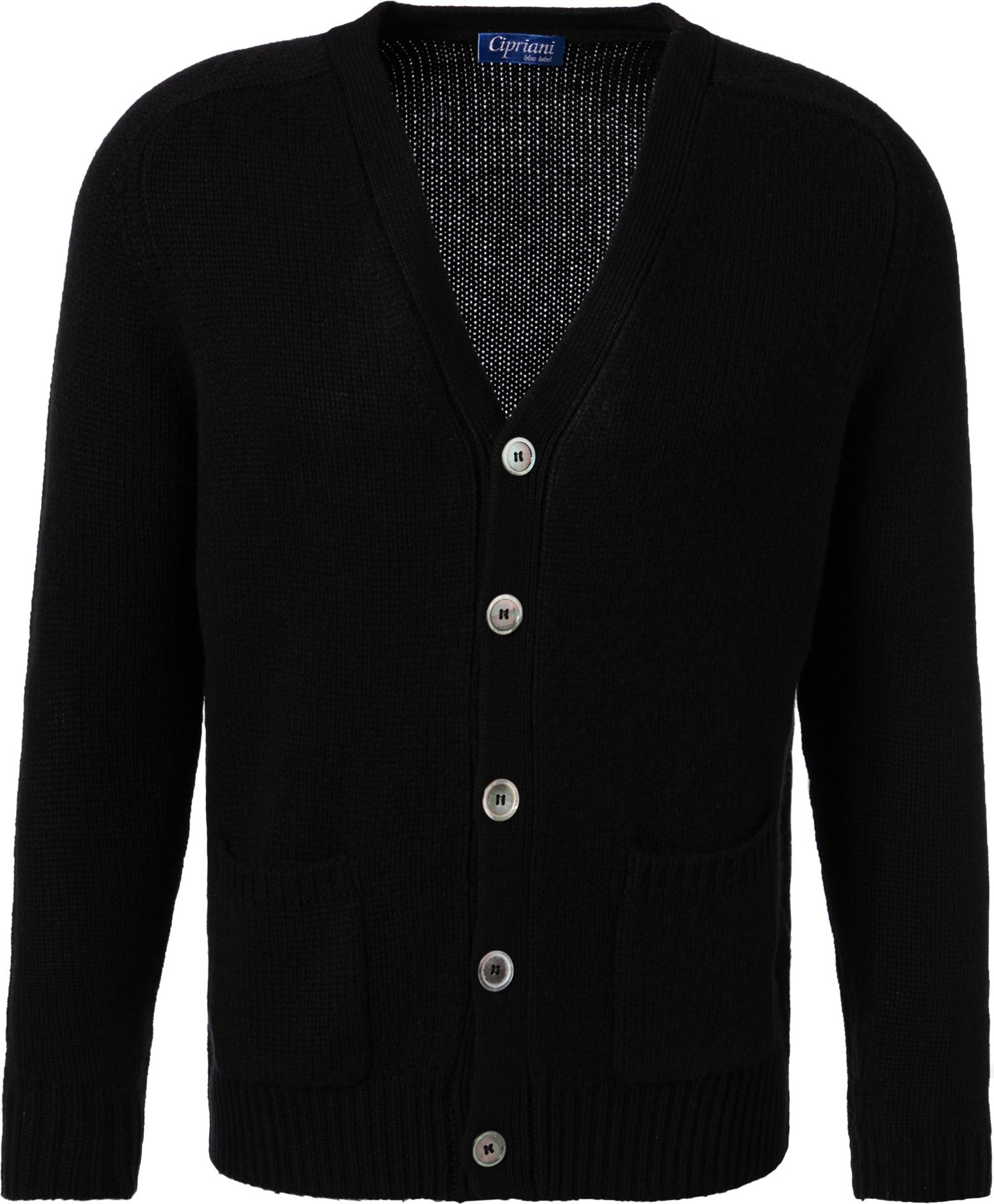 Thumbnail - Cipriani Herren Cardigan schwarz unifarben