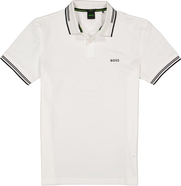 BOSS Green Herren Polo-Shirt weiß Slim Fit