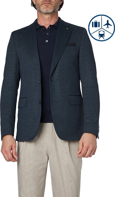 Carl Gross Herren Sakko blau meliert