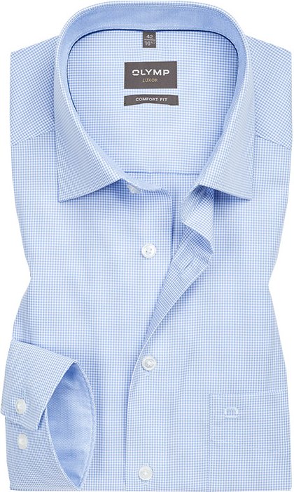 Thumbnail - OLYMP Herren Hemd blau kariert Comfort Fit