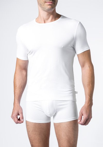 DEREK ROSE Herren T-Shirt weiß Mikrofaser/Funktion unifarben