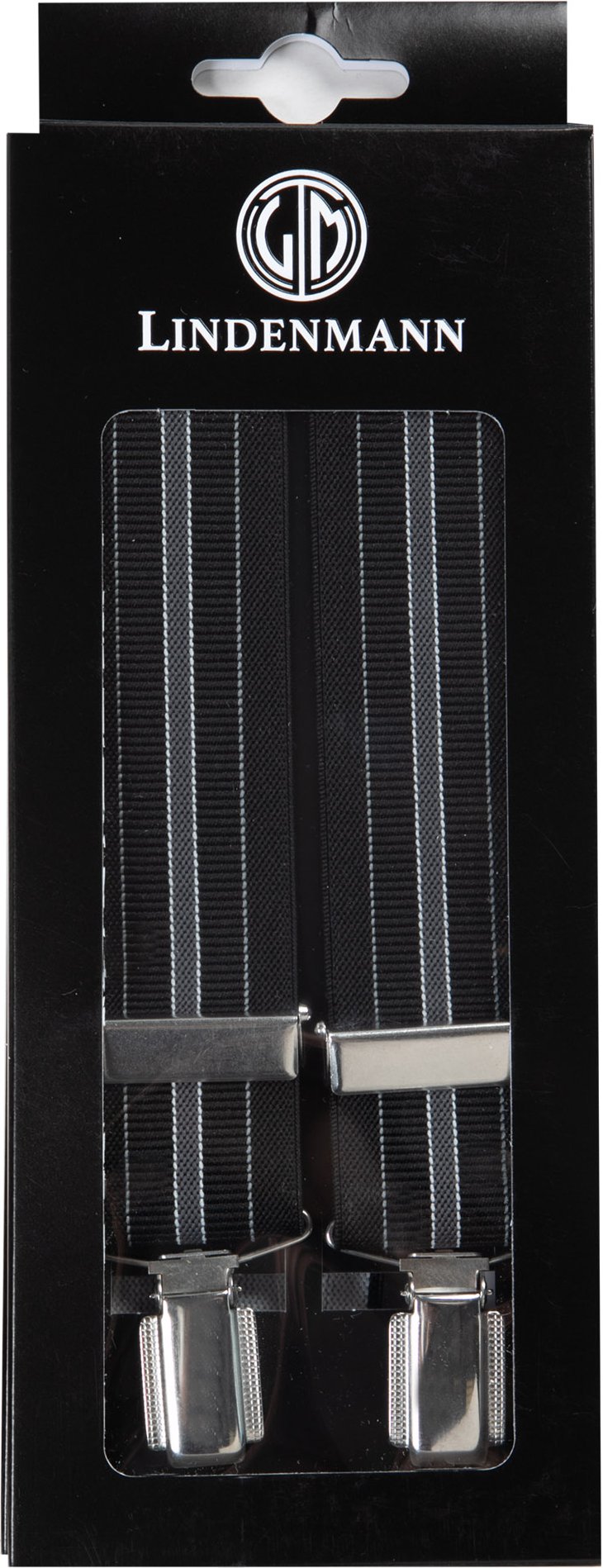 Lindenmann Herren Hosenträger schwarz Gestreift