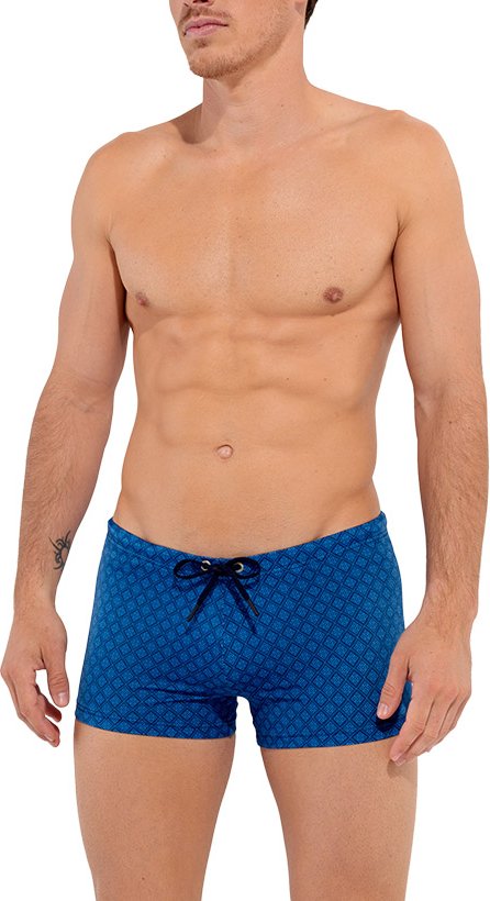 Thumbnail - HOM Herren Badetrunk blau Gemustert
