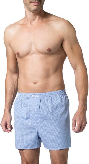 DEREK ROSE Herren Boxershorts blau Reine Baumwolle Gemustert