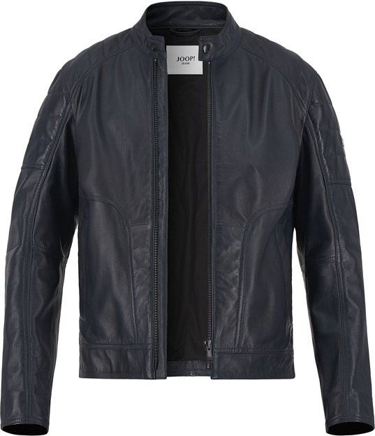 Thumbnail - JOOP! Herren Lederjacke blau unifarben