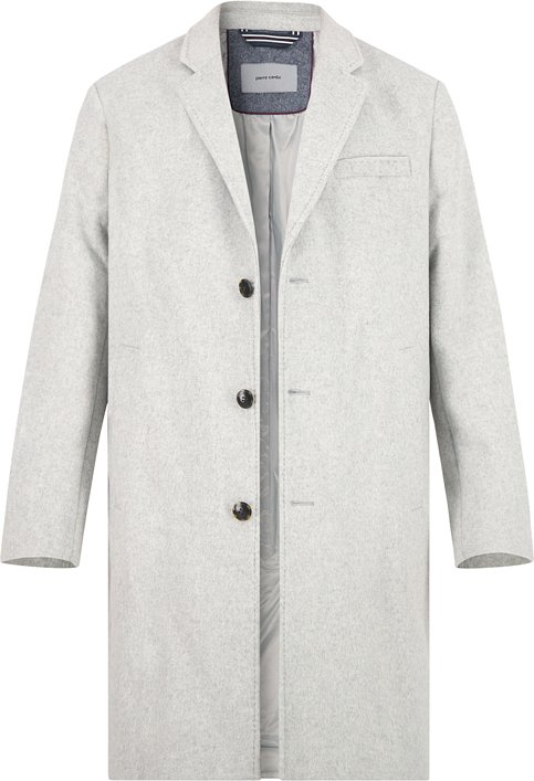 Pierre Cardin Herren Mantel grau unifarben
