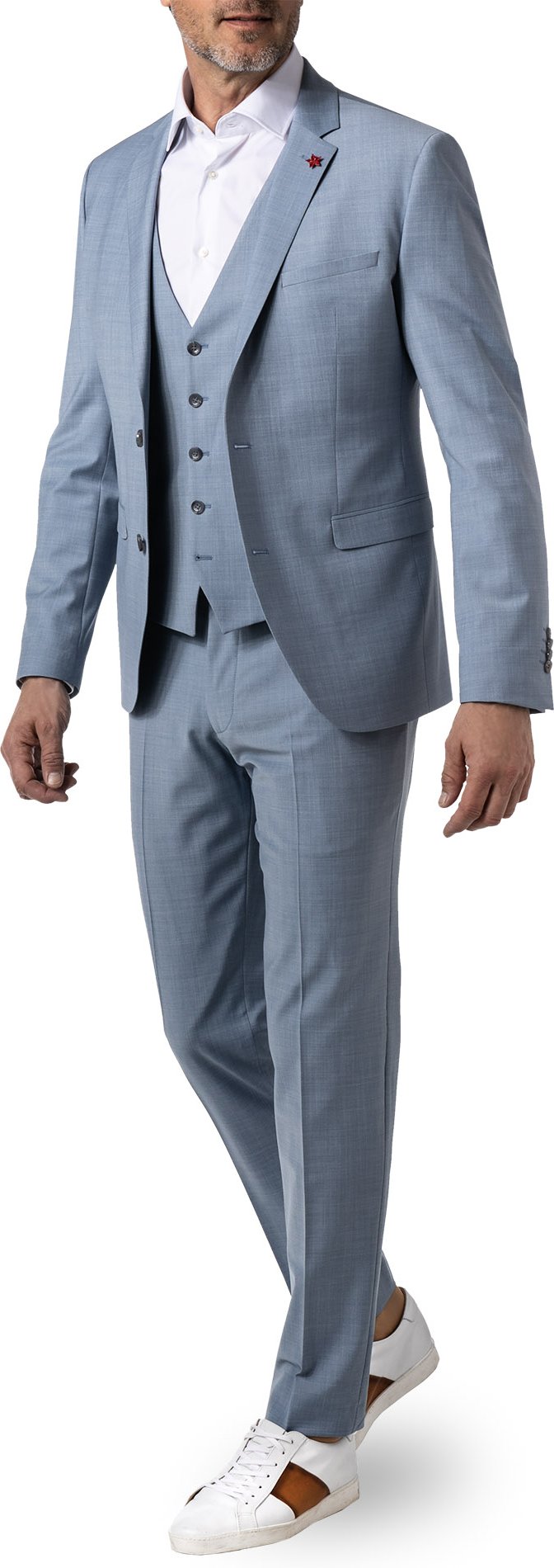 Thumbnail - CINQUE Herren Anzug blau meliert Slim Fit
