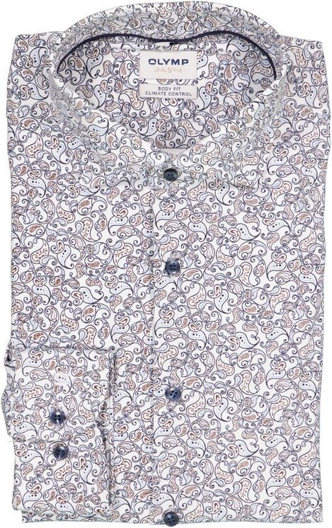 OLYMP Herren Hemden blau gemustert