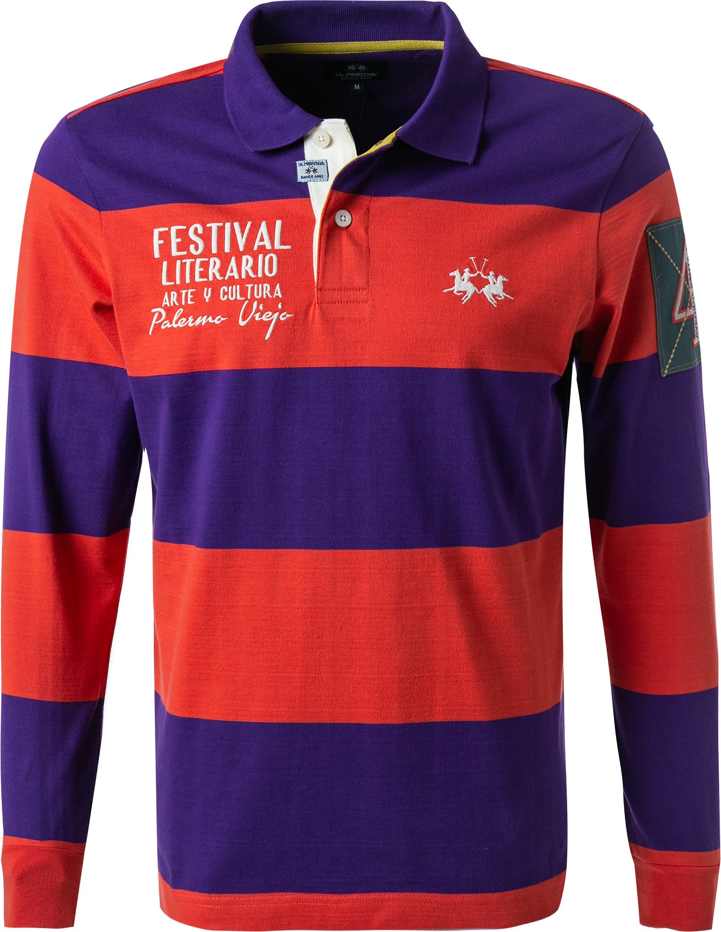 LA MARTINA Herren Polo-Shirt orange Gestreift