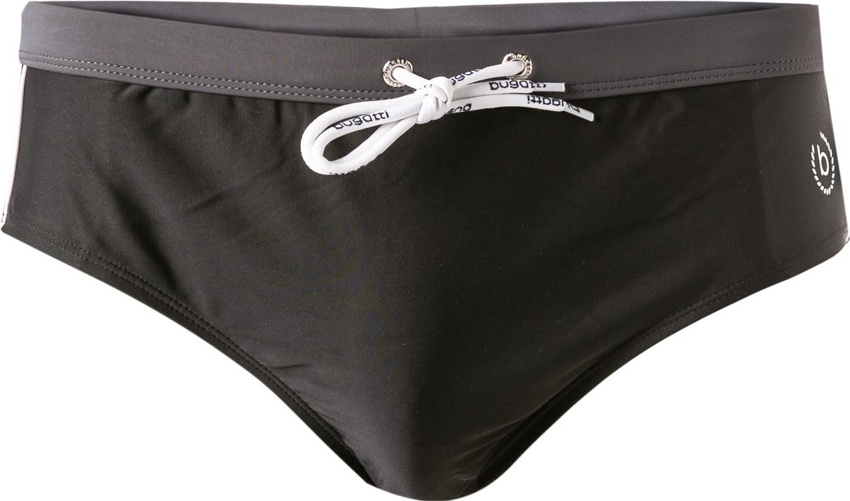 bugatti Herren Badeslip schwarz Mikrofaser unifarben