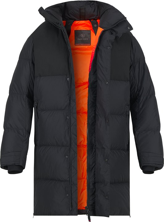 FIRE + ICE Herren Daunenmantel schwarz unifarben