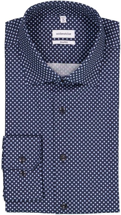 Seidensticker Herren Hemd blau gemustert