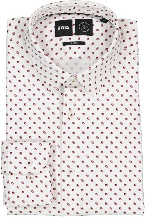 Thumbnail - BOSS Black Herren Hemd weiß gemustert Slim Fit