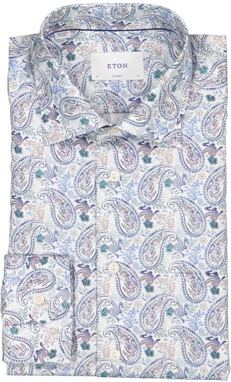 ETON Herren Hemd blau gemustert Classic Fit