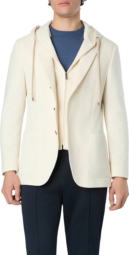 BOGGI MILANO Herren Sakko weiß meliert