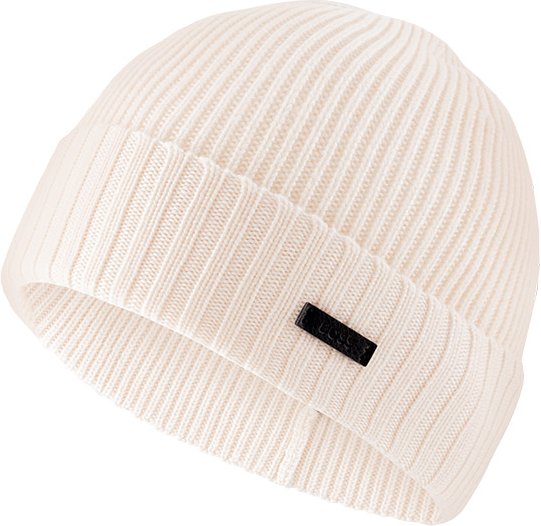 BOSS Black Herren Mütze weiß Schur-Wolle
