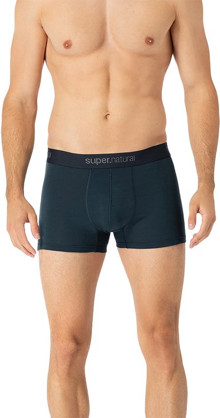 super.natural Herren Trunk blau Schurwollmix unifarben