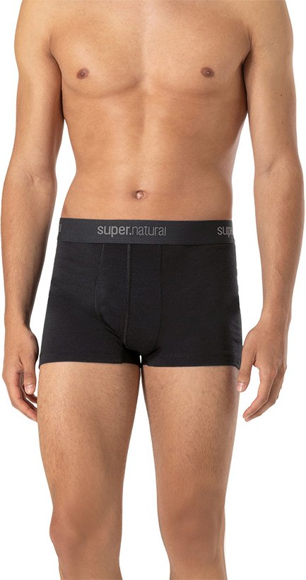 super.natural Herren Trunk schwarz Schurwollmix unifarben