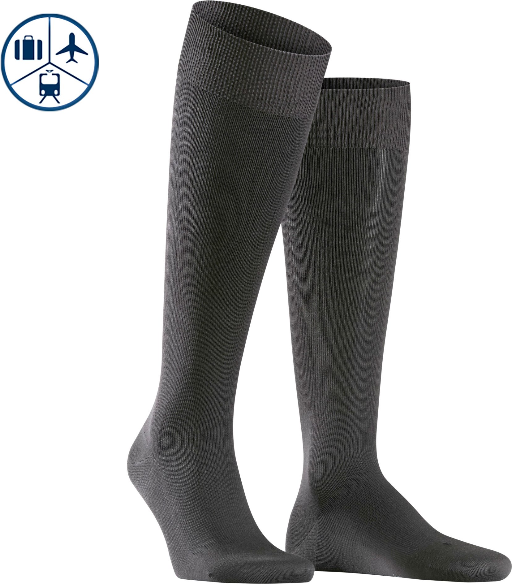 Thumbnail - Falke Herren Socken grau Baumwolle & Mix unifarben