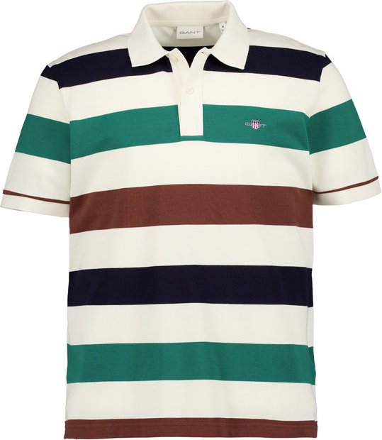 Gant Herren Polo-Shirt weiß gestreift