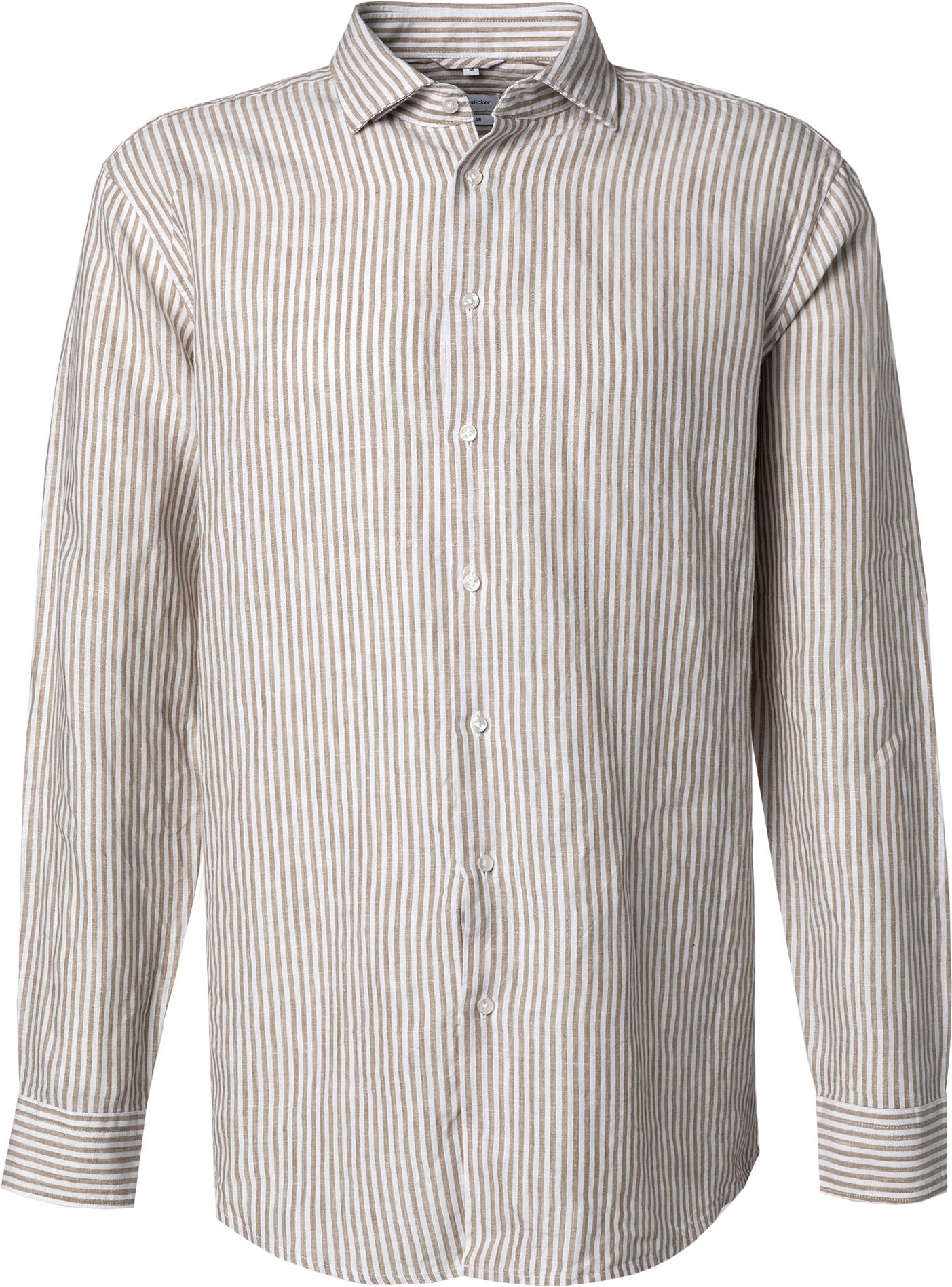 Seidensticker Herren Hemd beige gestreift