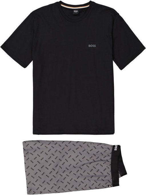 BOSS Black Herren Schlafanzüge schwarz Jersey-Baumwolle Gemustert