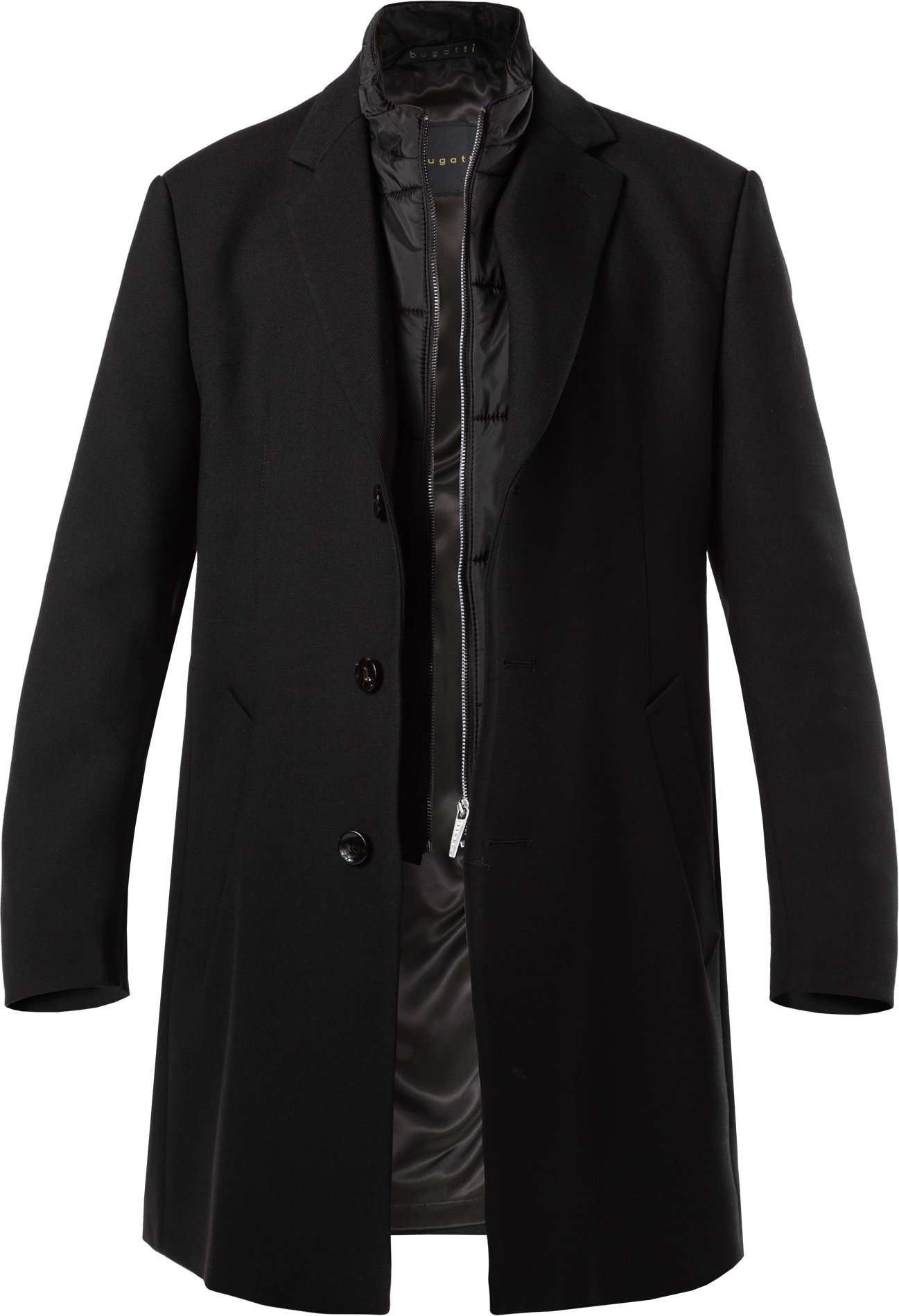 bugatti Herren Mäntel schwarz unifarben Slim Fit