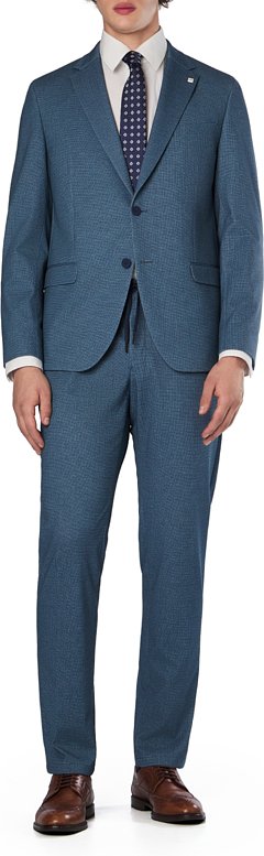 DIGEL Herren Anzug blau meliert Slim Fit