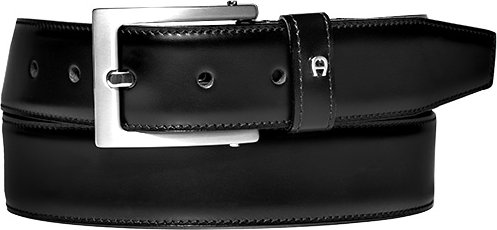 AIGNER Herren Gürtel schwarz Glattleder