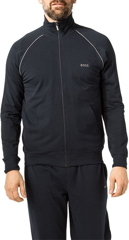 Thumbnail - BOSS Black Herren Jacket blau Baumwolle & Mix unifarben