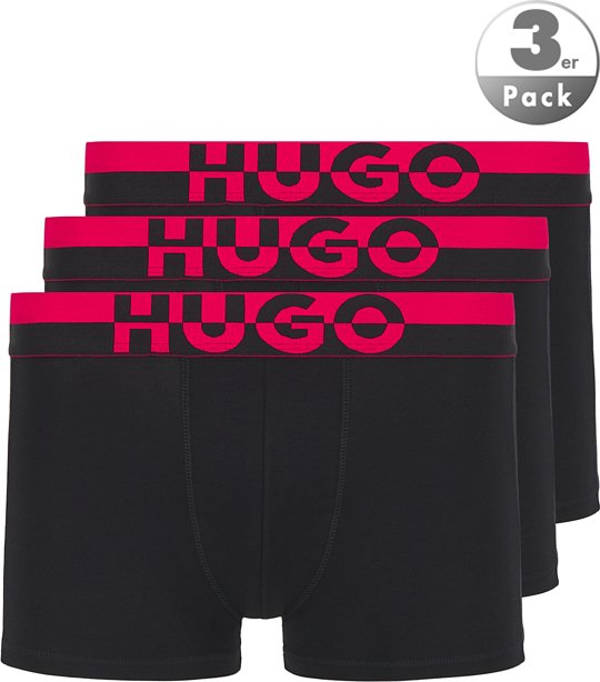 HUGO Herren Trunks rot Baumwolle & Mix Gemustert,unifarben