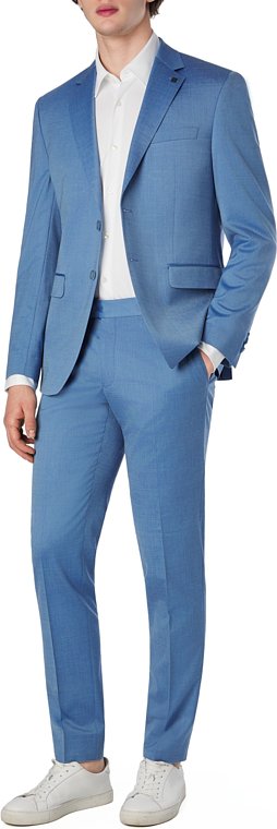 KARL LAGERFELD Herren Anzug blau meliert Slim Fit