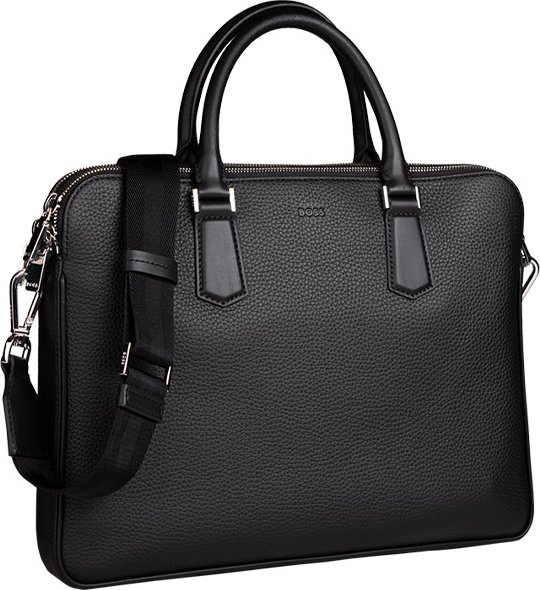 BOSS Black Herren Aktentasche schwarz Echtleder
