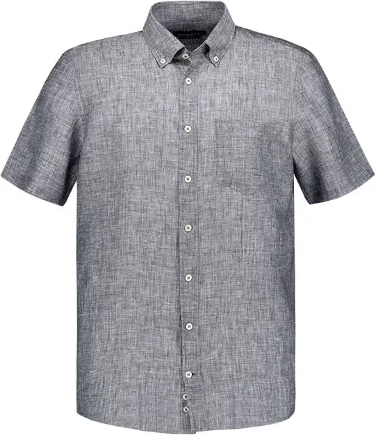 bugatti Herren Kurzarmhemd blau meliert