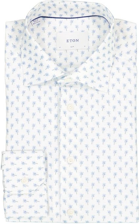 ETON Herren Hemd blau gemustert Slim Fit