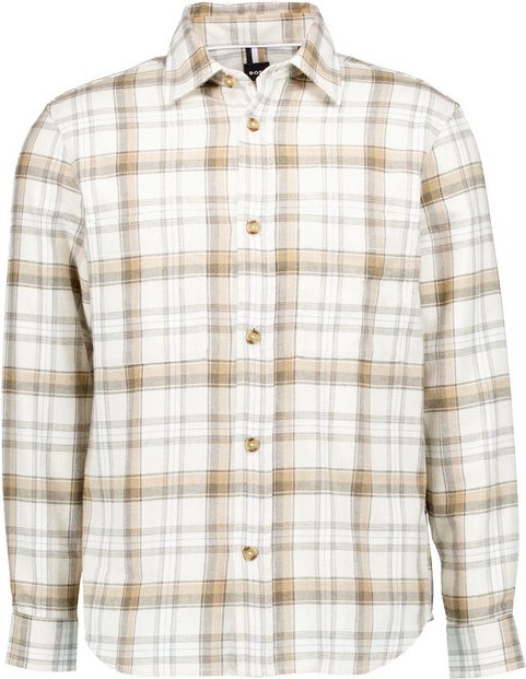 BOSS Black Herren Hemd beige kariert