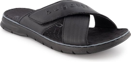 bugatti Herren Pantoletten schwarz Nubuk-/Veloursleder