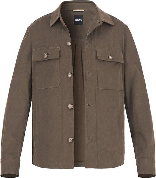 BOSS Black Herren Overshirt braun unifarben