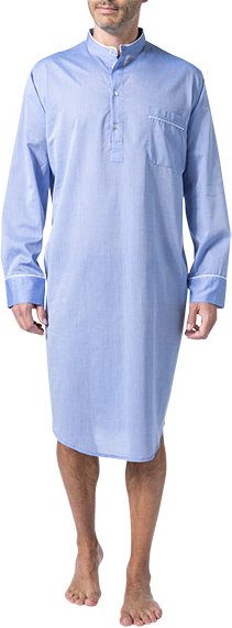 DEREK ROSE Herren Nightshirt blau Baumwolle & Mix unifarben