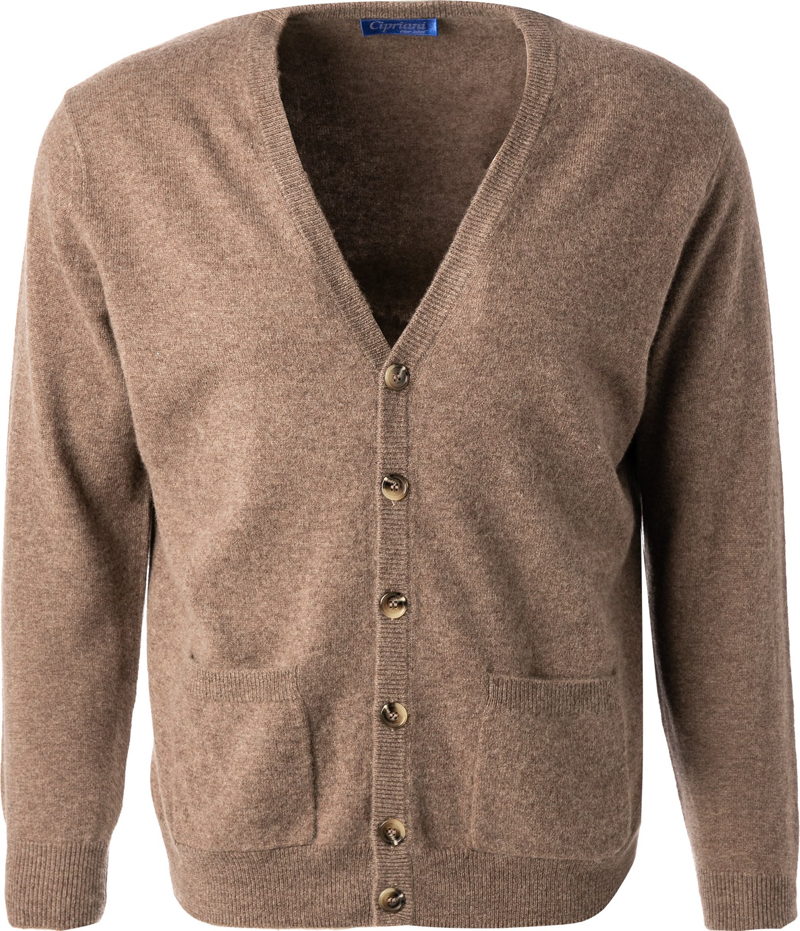 Cipriani Herren Cardigan braun unifarben