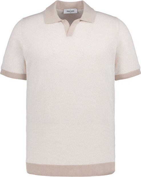 Gran Sasso Herren Polo-Shirt beige meliert