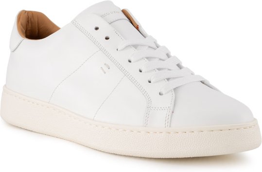 rosso e nero Herren Sneaker weiß Glattleder