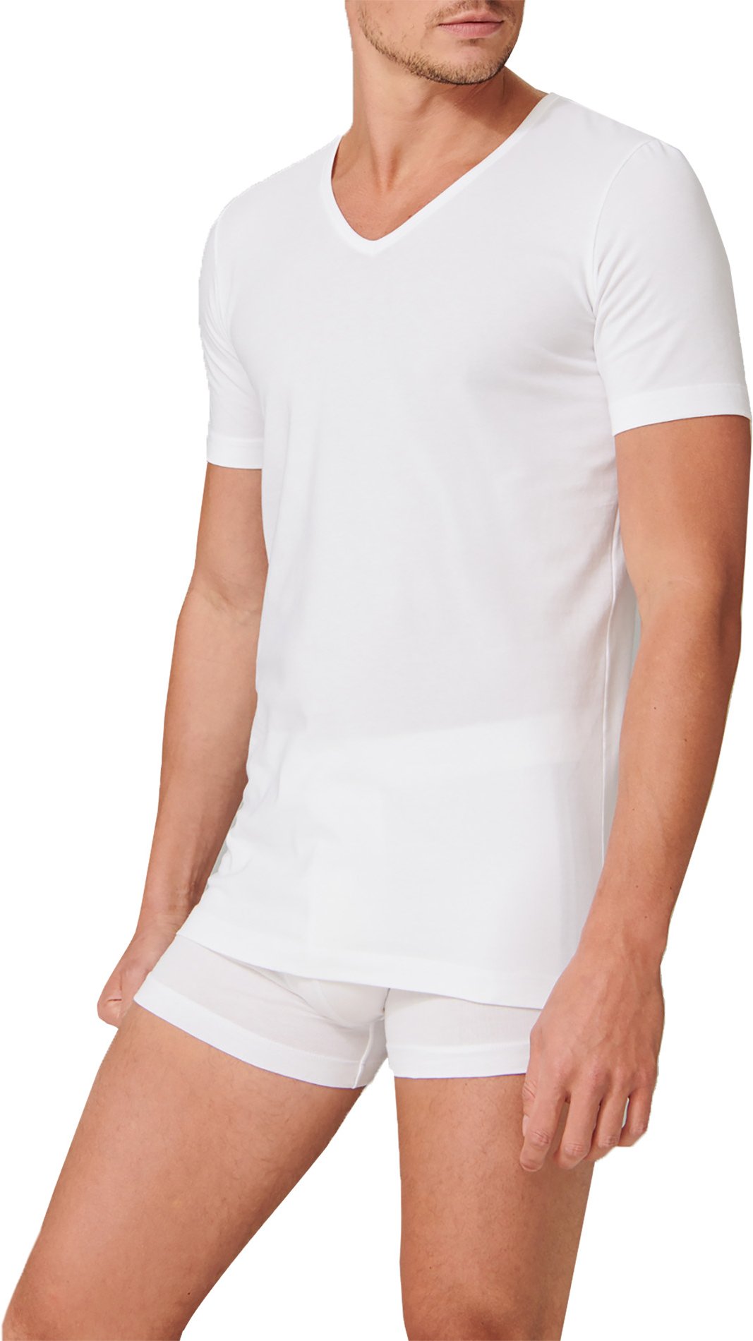 Schiesser Herren T-Shirts weiß Baumwolle & Mix unifarben