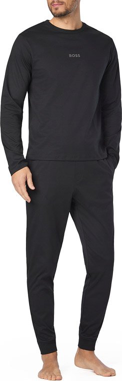 BOSS Black Herren Schlafanzüge schwarz Jersey-Baumwolle unifarben