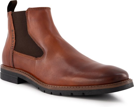 bugatti Herren Chelsea Boots braun Glattleder